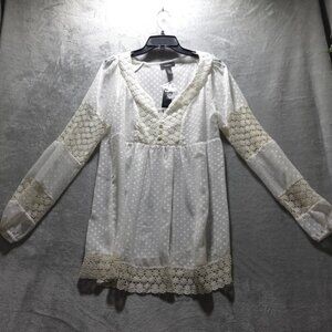 Alfani Women's Ivory Watercolor Sheer Blouse – Size 10 – NWT